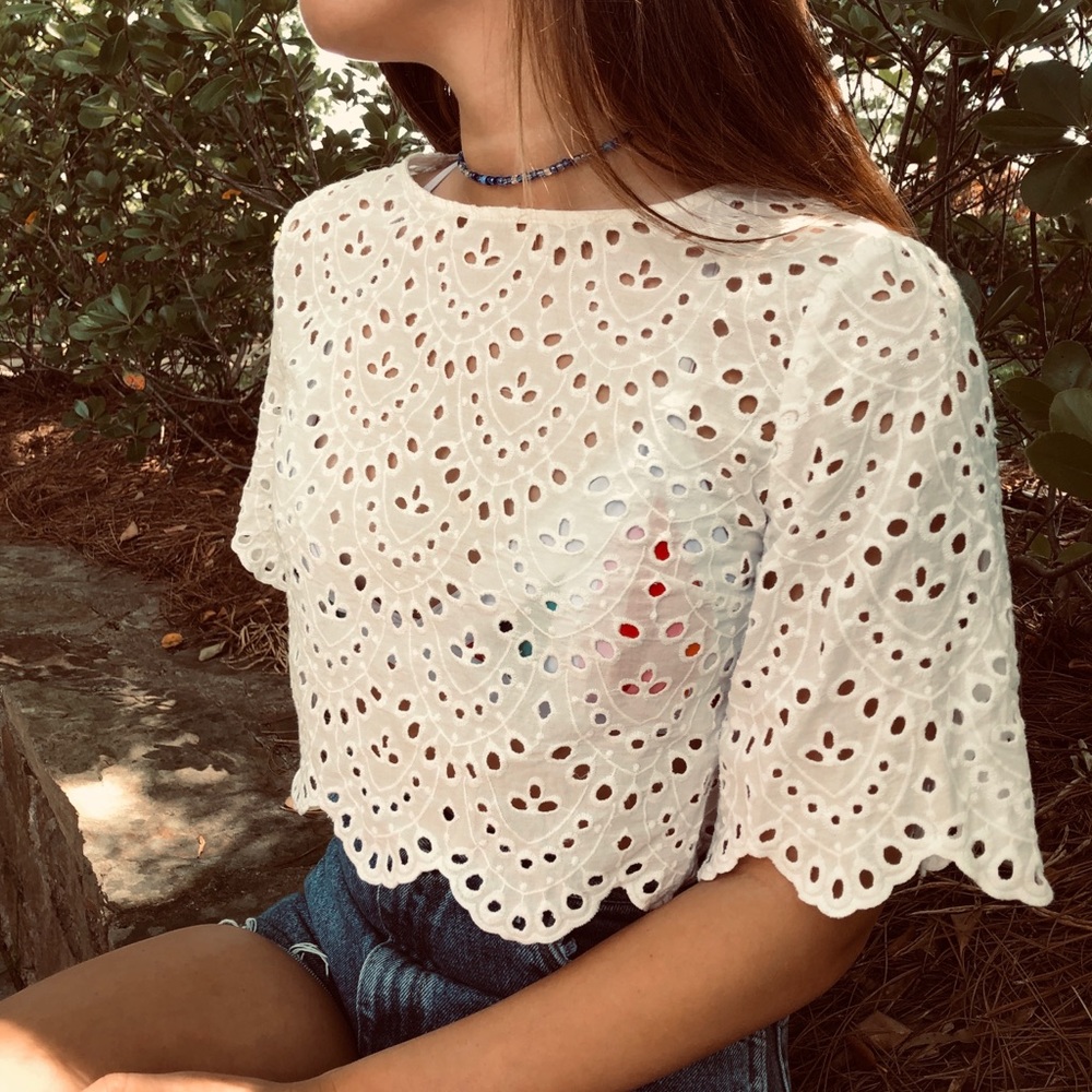 Lace White Top